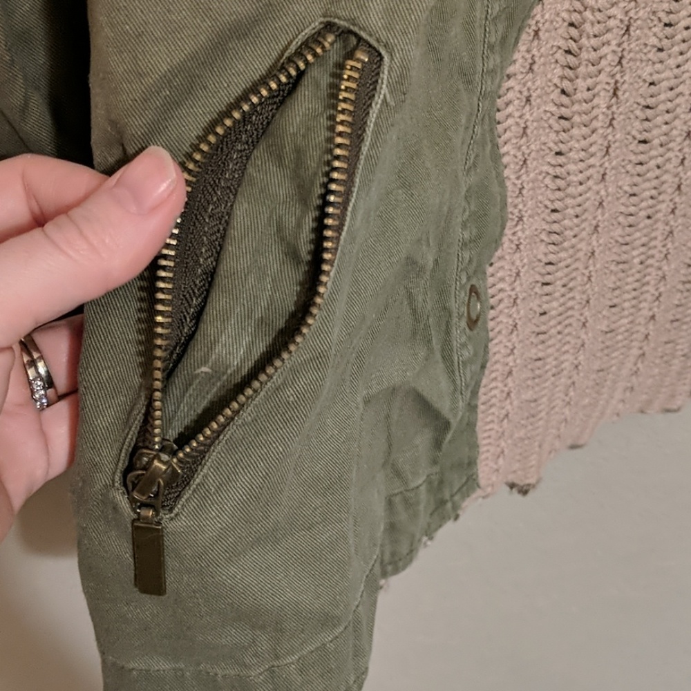 Great olive great jacket with sweater material - Picture 6 of 7